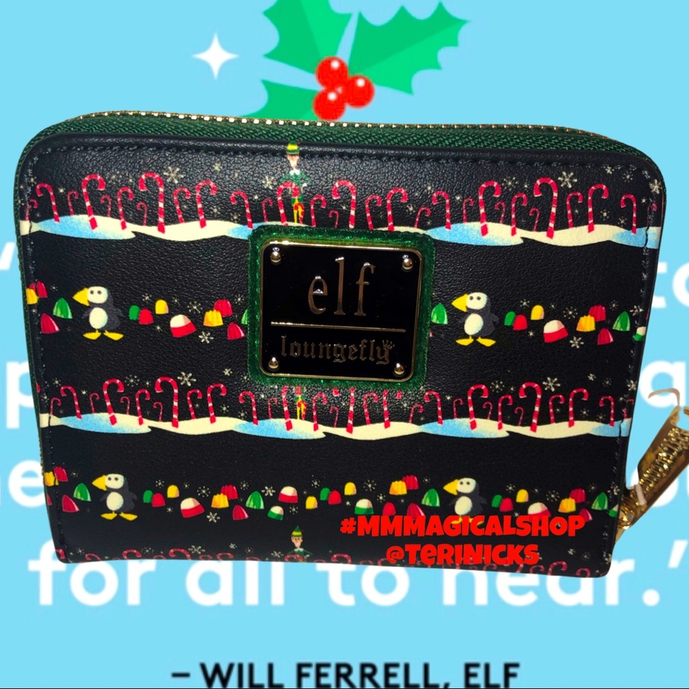 Loungefly Elf Candy Cane Forest Zip Wallet